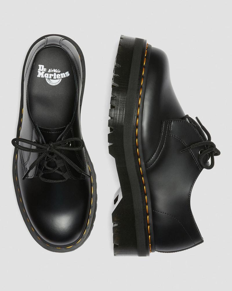 Black Men's Dr Martens Jarrick Lo Smooth Leather Platform Shoes | CA 626AHK